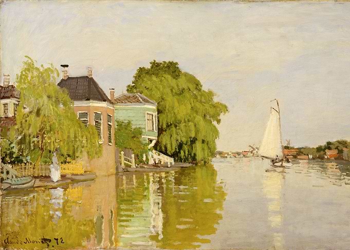 Claude Monet - Houses on the Achterzaan, 1871, oil on c ...
