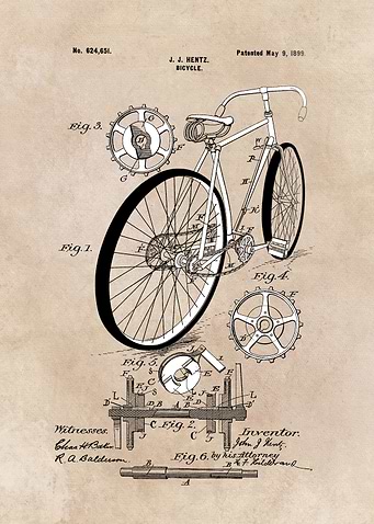 patent art Hentz Bicycle 1899