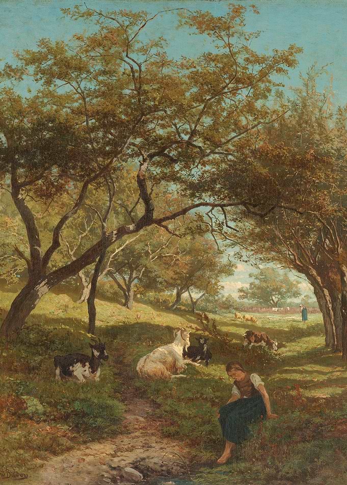 Gerard Bilders - The Goatherdess, 1864, oil on canvas; ...