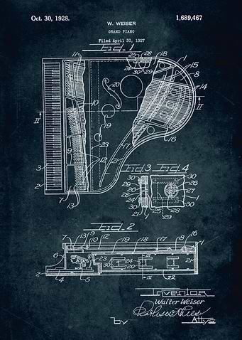 No004 - 1927 - Grand Piano - Inventor Walter Weiser