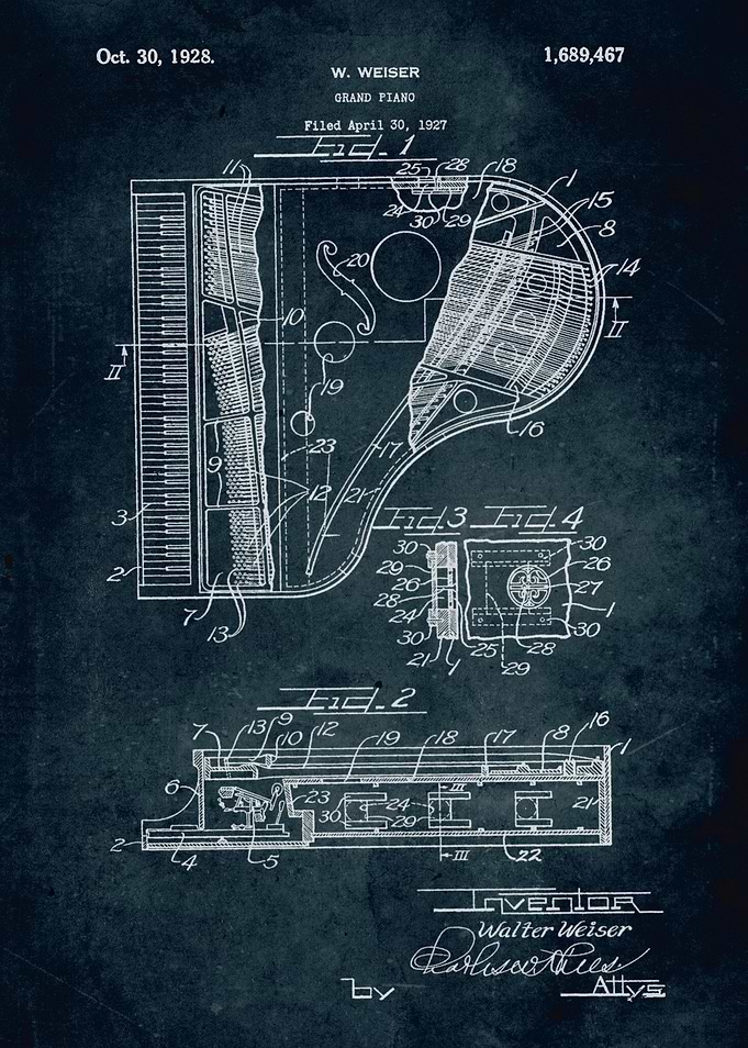 No004 - 1927 - Grand Piano - Inventor Walter Weiser
