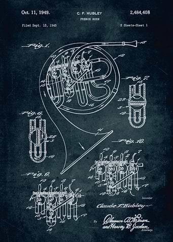 No005 - 1949 - French Horn - Inventor Claude F. Hubley