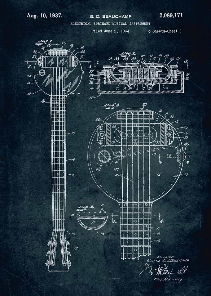 No002 - 1934 - Electrical stringed musical instrument - ...