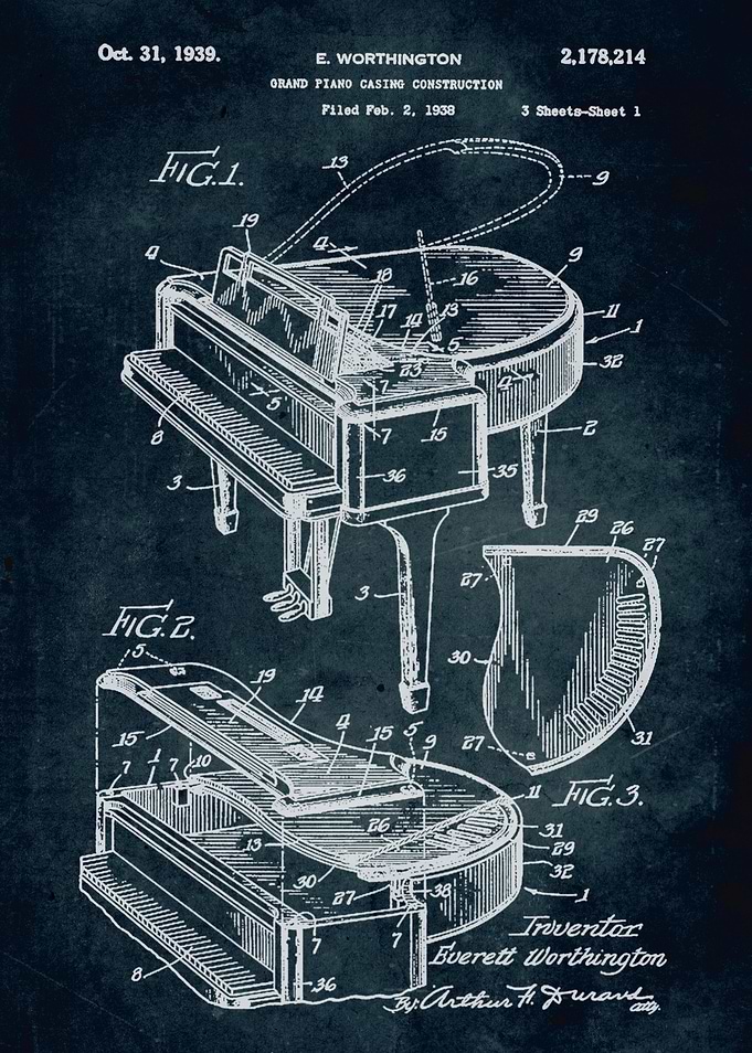 No009 - 1938 - Grand piano casing construction - Invent ...