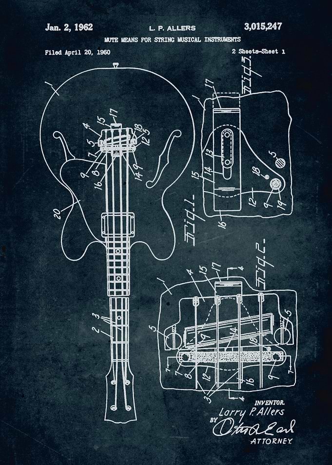 No015 - 1960 - Mute means for string musical instrument ...