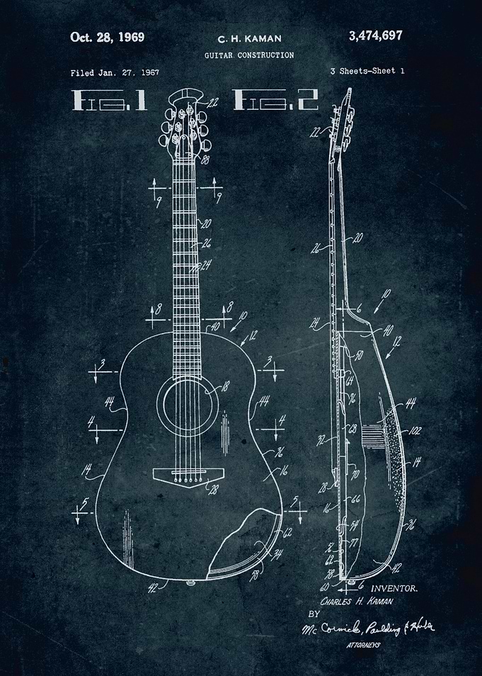 No019 - 1967 - Guitar construction - Inventor C. H. Kam ...
