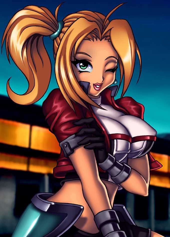 Cute blonde anime girl