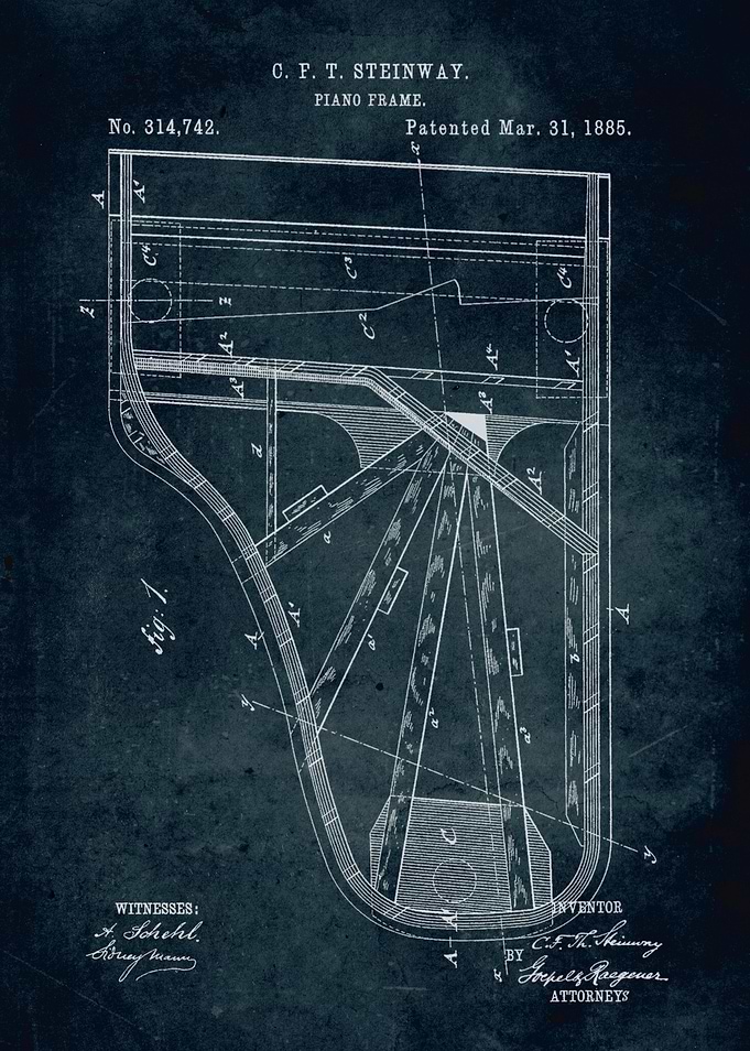 No020 - 1885 - Piano frame - Inventor C. F. T. Steinway ...