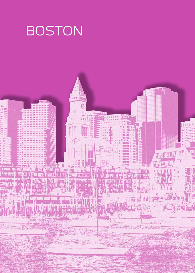 BOSTON Pink Skyline