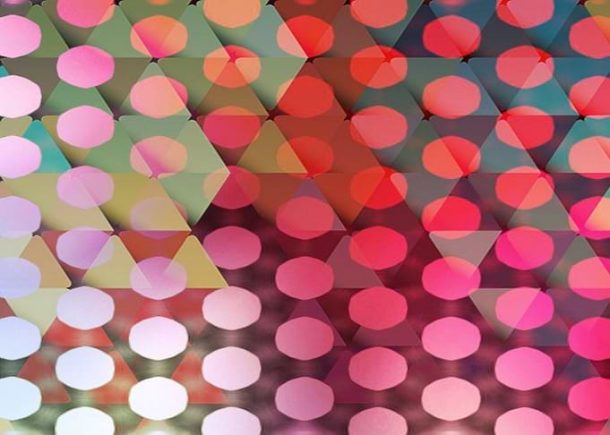 This colorful and very modern geometric design features ...