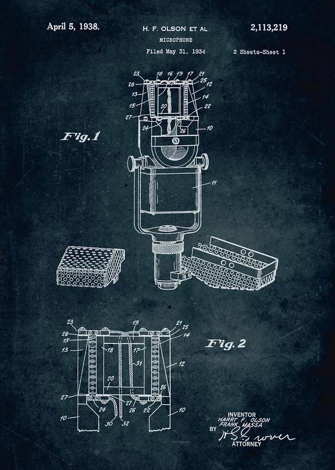 No032 - 1934 - Microphone - Inventor Harry F. Olson & F ...