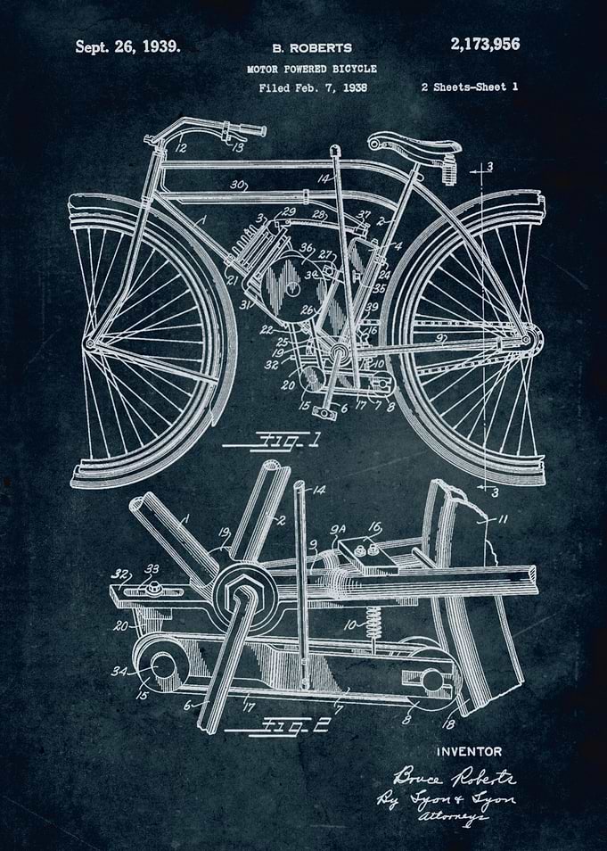 No051 - 1938 - Motor powered bicycle - Inventor Bruce R ...