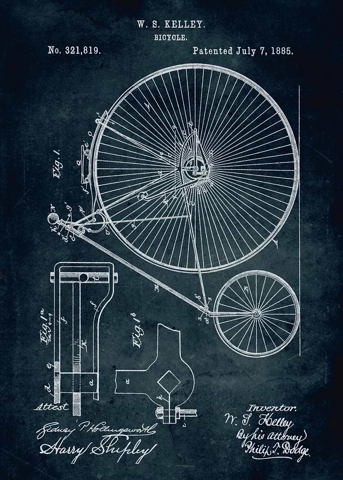 No046 - 1885 - Bicycle - Inventor W. S. Kelley