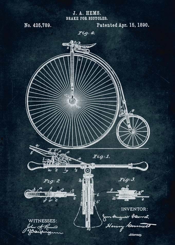 No052 - 1890 - Brake for bicycles - Inventor J. A. Hems ...