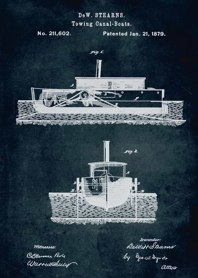 No061 - 1879 - Towing canal-boats - Inventor DeW. Stear ...