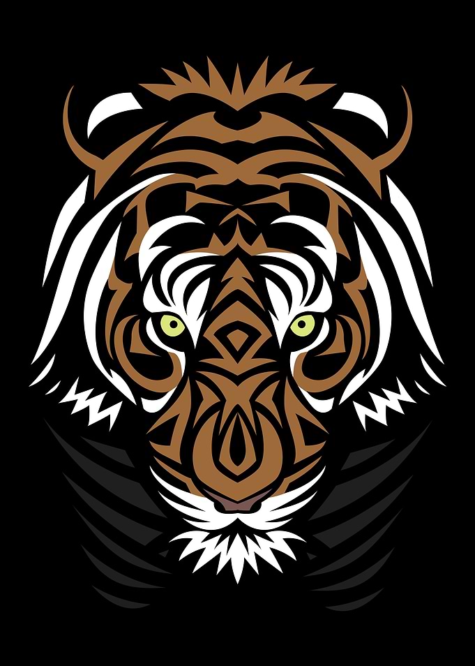 Tribal Tiger Face