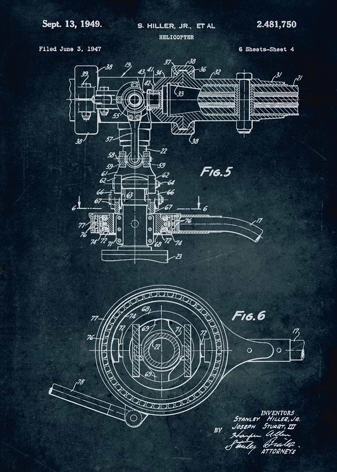 No070 - 1947 - Helicopter - Inventors Stanley Hiller Jr ...