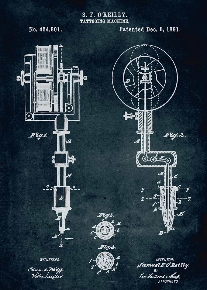 No078 - 1891 - Tattooing machine - Inventor Samuel F. O ...