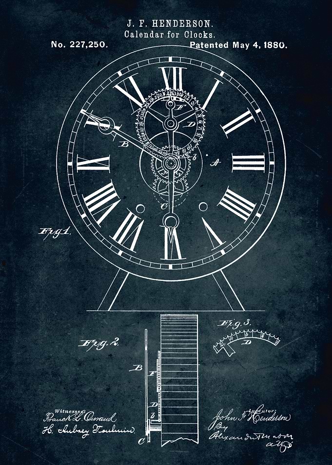 No089 - 1880 - Calendar for clocks - Inventor J. F. Hen ...