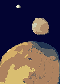 Mars and her two moons -- an inner moon named Phobos an ...