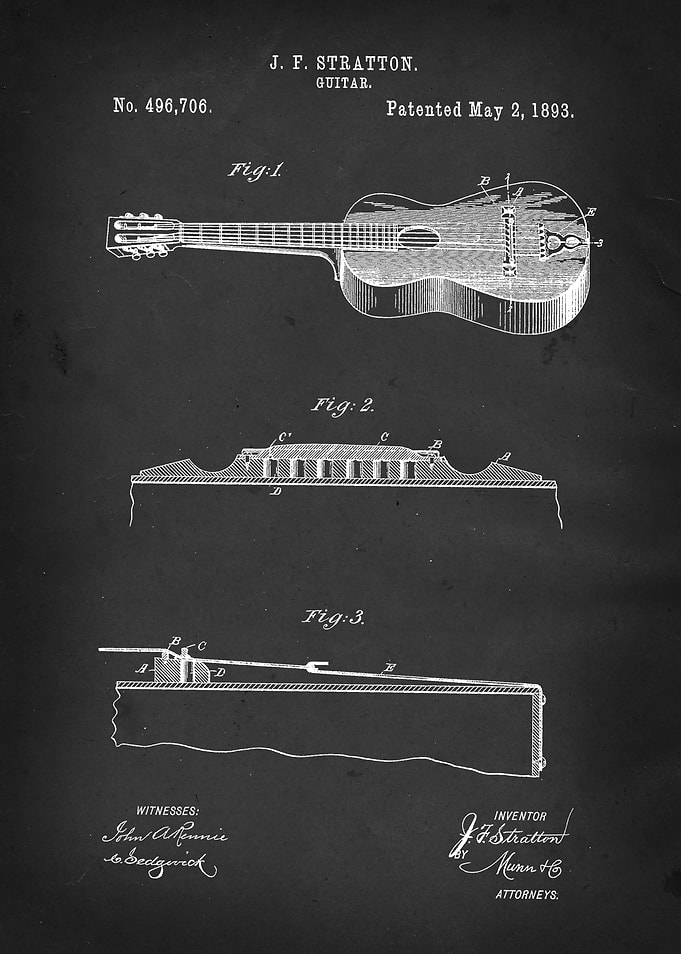 Acoustic Guitar - Patent #496,706 by J. F. Stratton - 1 ...