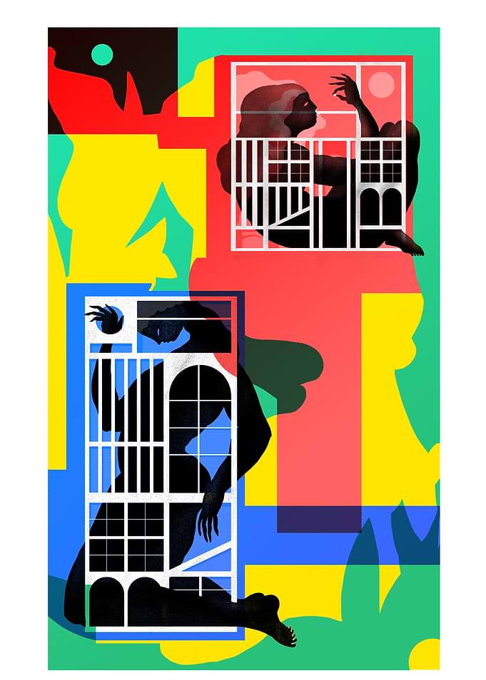 Personal illustration about being prisoner from the cit ...