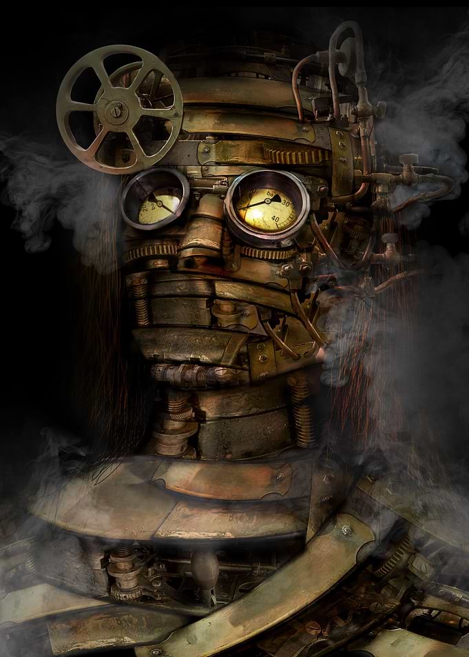 Creation of cyberpunk and steampunk artworks using digi ...