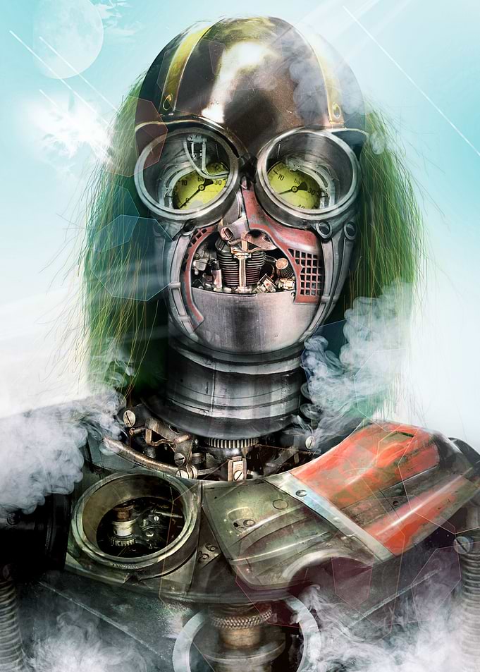 Creation of cyberpunk and steampunk artworks using digi ...