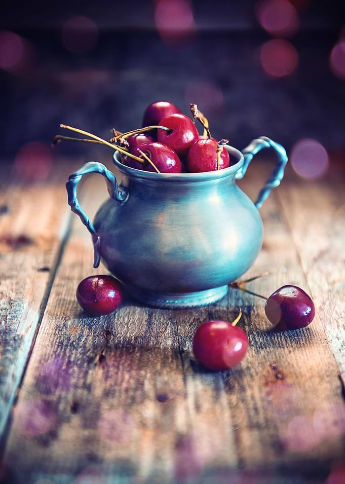 Cup of cherrie with emotio