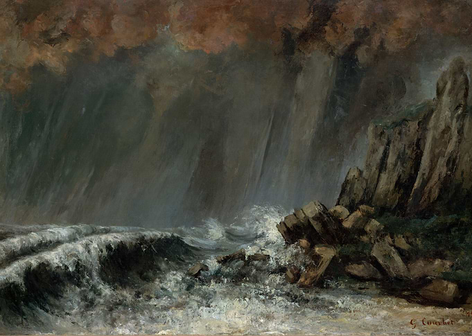 Gustave Courbet - Marine: The Waterspout, 1870, oil on ...