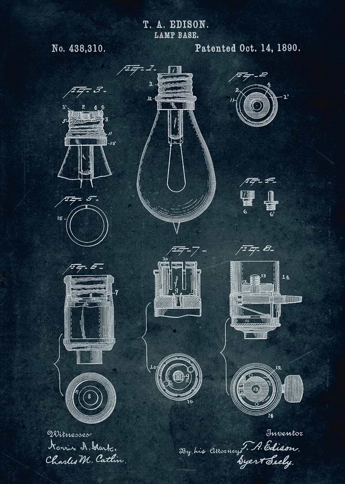 No093 - 1890 - Lamp base - Inventor Thomas A. Edison