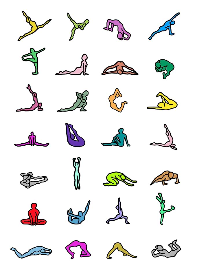 Colorful Yoga Poses