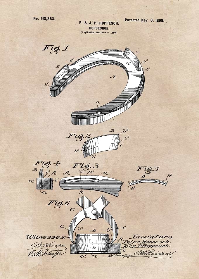 patent art - Hoppesch - Horseshoe - 1898