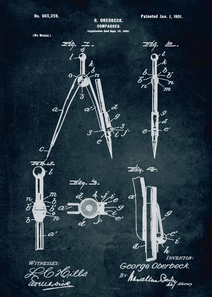 No095 - 1900 - Compasses - Inventor G. Oberbeck
