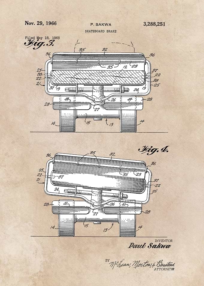 patent art Sakwa Skateboard brake 1966 part 2