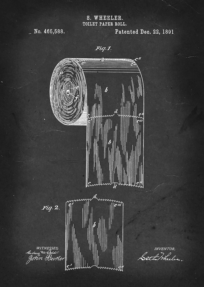 Toilet Paper Roll - Patent #465,588 by S. Wheeler - 189 ...