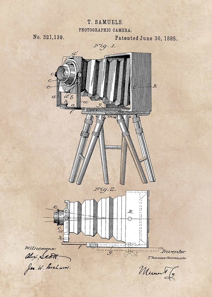 patent art Samuels Photographic camera 1885