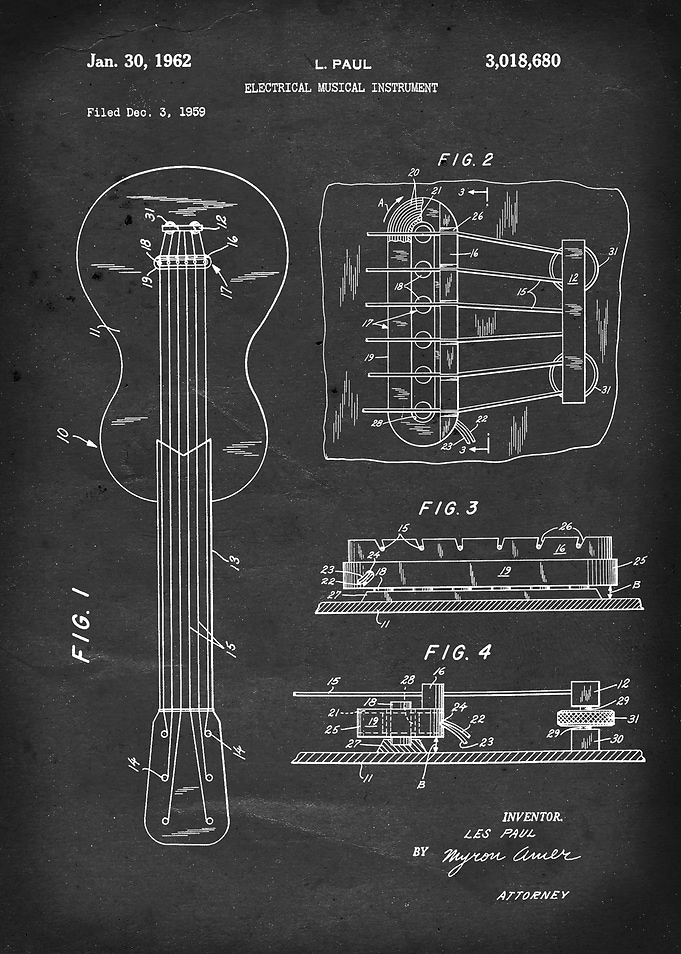 Electrical Musical Instrument - Patent #3,018,680 by Le ...