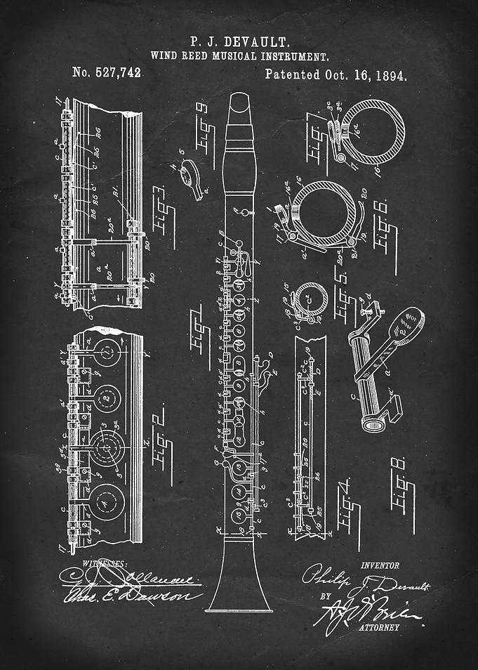 Wind Reed Musical Intrument (Clarinet) - Patent #527,74 ...