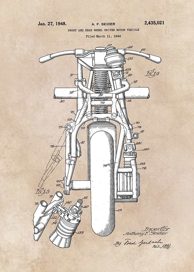 patent art Seider Front and rear wheel driven motor veh ...