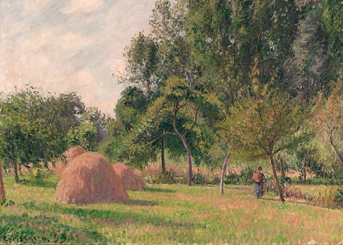 Camille Pissarro - Haystacks, Morning, Éragny, 1899, oi ...