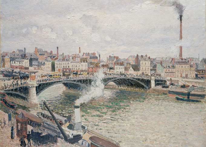 Camille Pissarro - Morning, An Overcast Day, Rouen, 189 ...