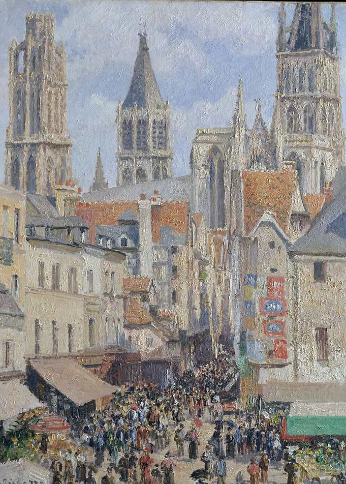 Camille Pissarro - Rue de l'Épicerie, Rouen (Effect of ...