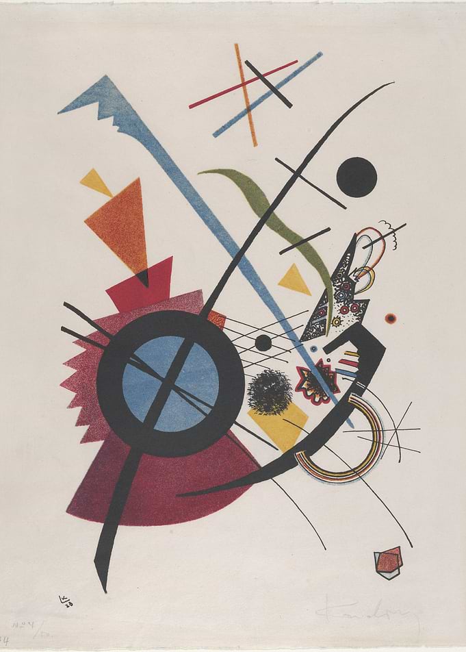 Vasily Kandinsky - Violett, 1923, lithograph in red, ye ...
