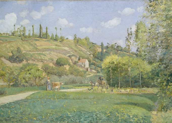 Camille Pissarro - A Cowherd at Valhermeil, Auvers-sur- ...