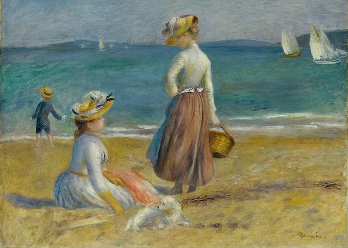 Auguste Renoir - Figures on the Beach, 1890, oil on can ...