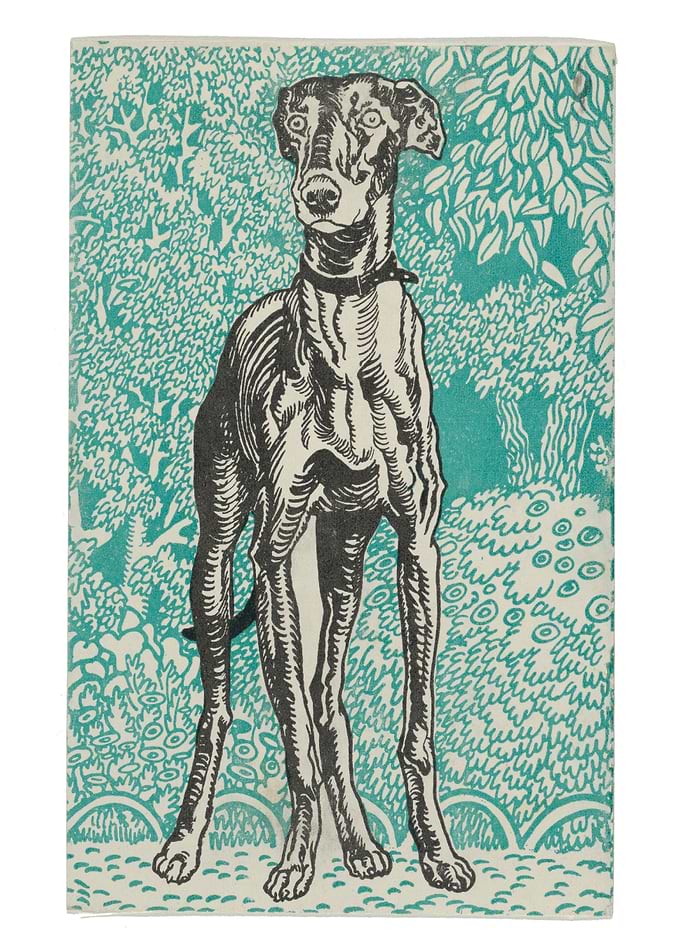 Moriz Jung - Greyhound, 1912, color litograph; Collecti ...