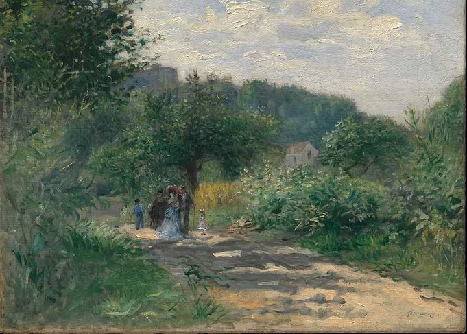 Auguste Renoir - A Road in Louveciennes, ca. 1870, oil ...