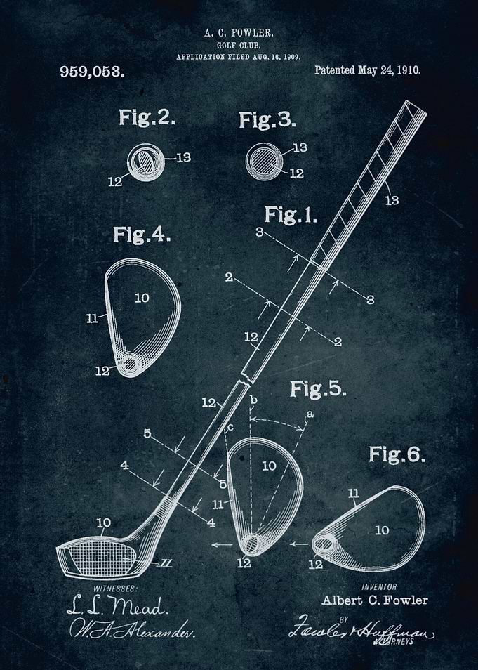 No109 - 1909 - Golf Club - Inventor Albert C. Fowler