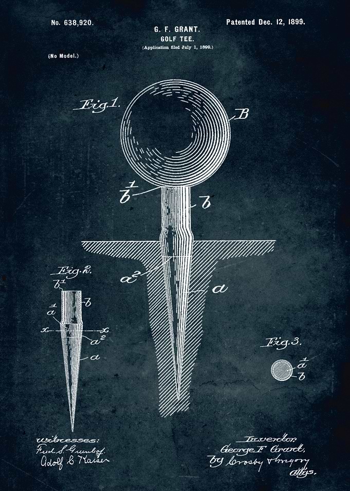 No107 - 1899 - Golf Tee - Inventor George F. Grant